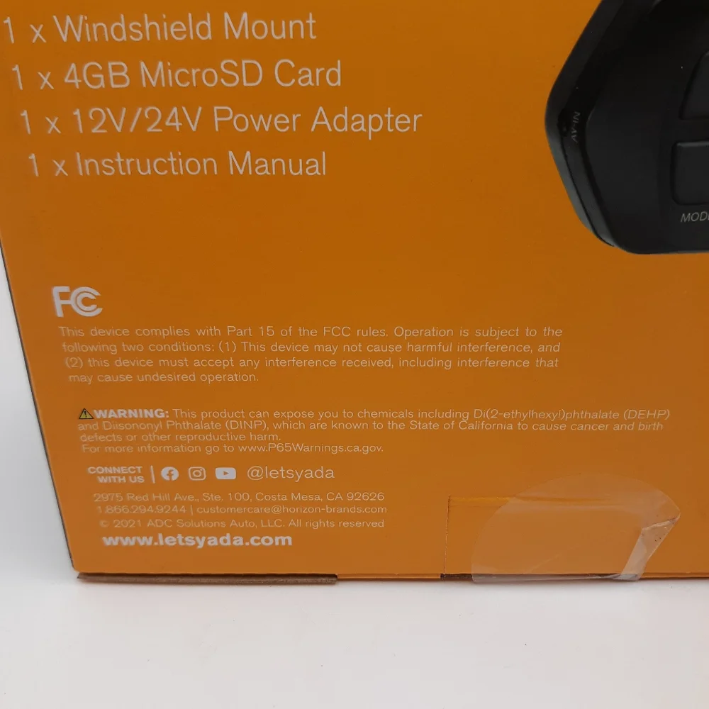 YADA 720P Dash Road Camera, 120-Degree Wide Angle Lens, G-Sensor 4GB SD Card